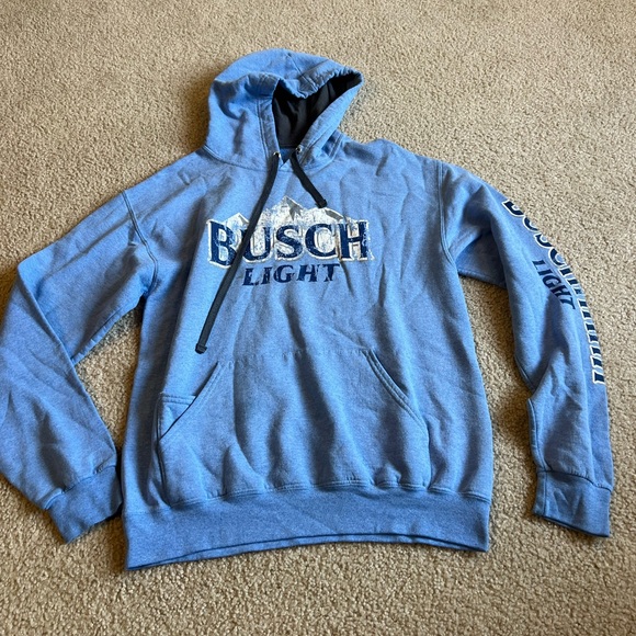 Fruit of the Loom Other - Fruit of the Loom Busch light Blue Graphic Hoodie